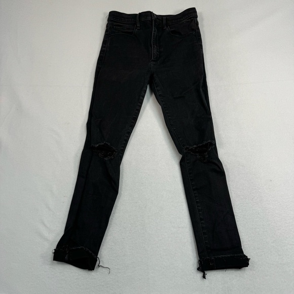 Abercrombie And Fitch Super Skinny Jeans Womens Size 28/6S Black High Rise Stret - Picture 2 of 13